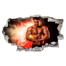 Vinilos 3d pared rota gym